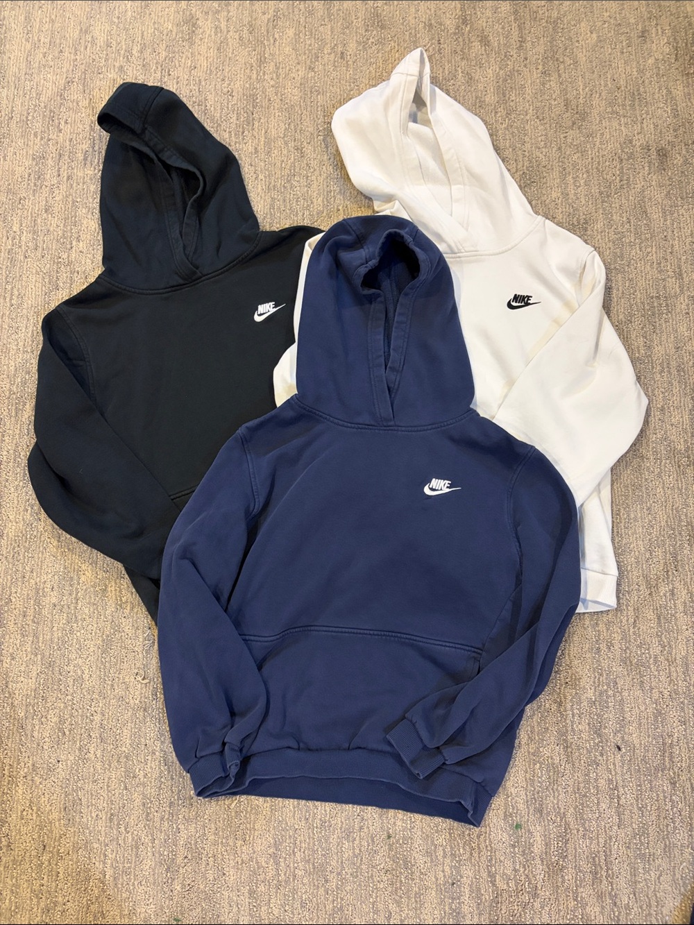 Nike boy’s Hooded Sweatshirts - Navy, Black, White